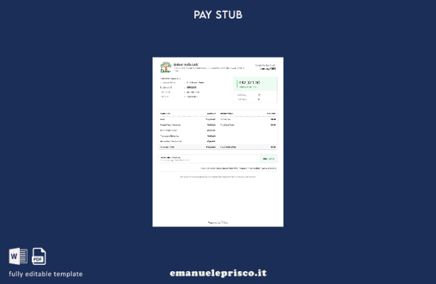 modello di busta paga per azienda di merci Dabur India in stile verificato